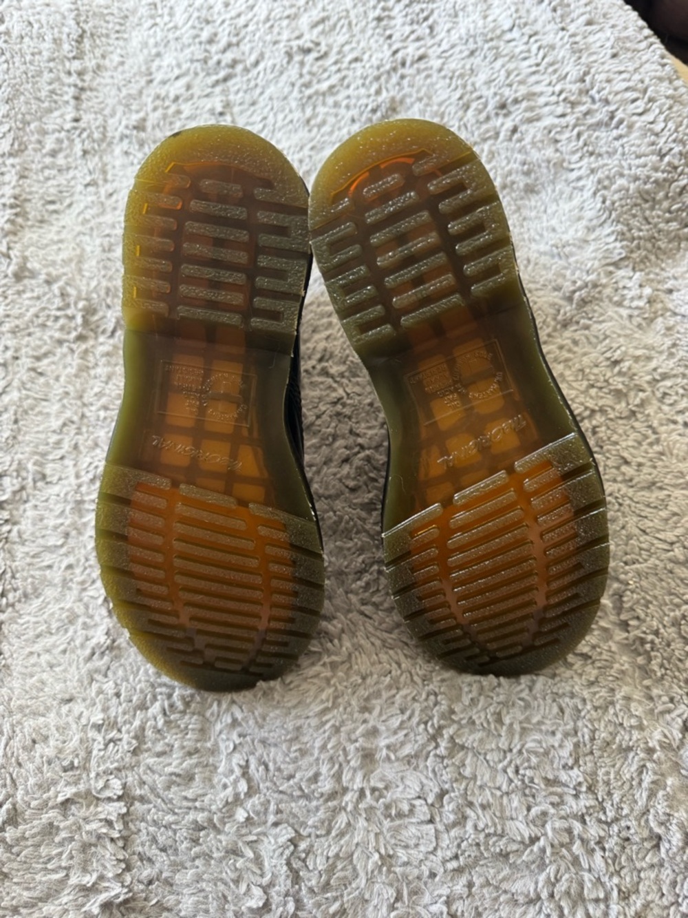 Dr. Martens Black Patent Lace-Up Combat Boots with Yellow Stitching - Picture 9 of 10